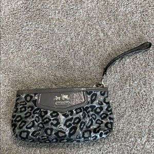 Coach leopard wristlet